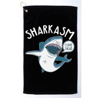 Funny Sharkasm Shark Sarcasm Golf Towel