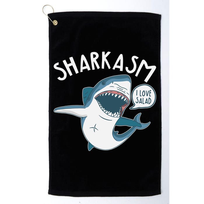 Funny Sharkasm Shark Sarcasm Golf Towel