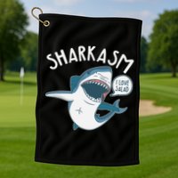 Funny Sharkasm Shark Sarcasm Golf Towel