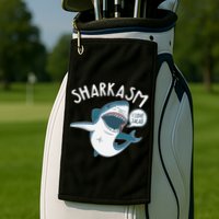 Funny Sharkasm Shark Sarcasm Golf Towel