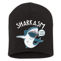Funny Sharkasm Shark Sarcasm Short Acrylic Beanie