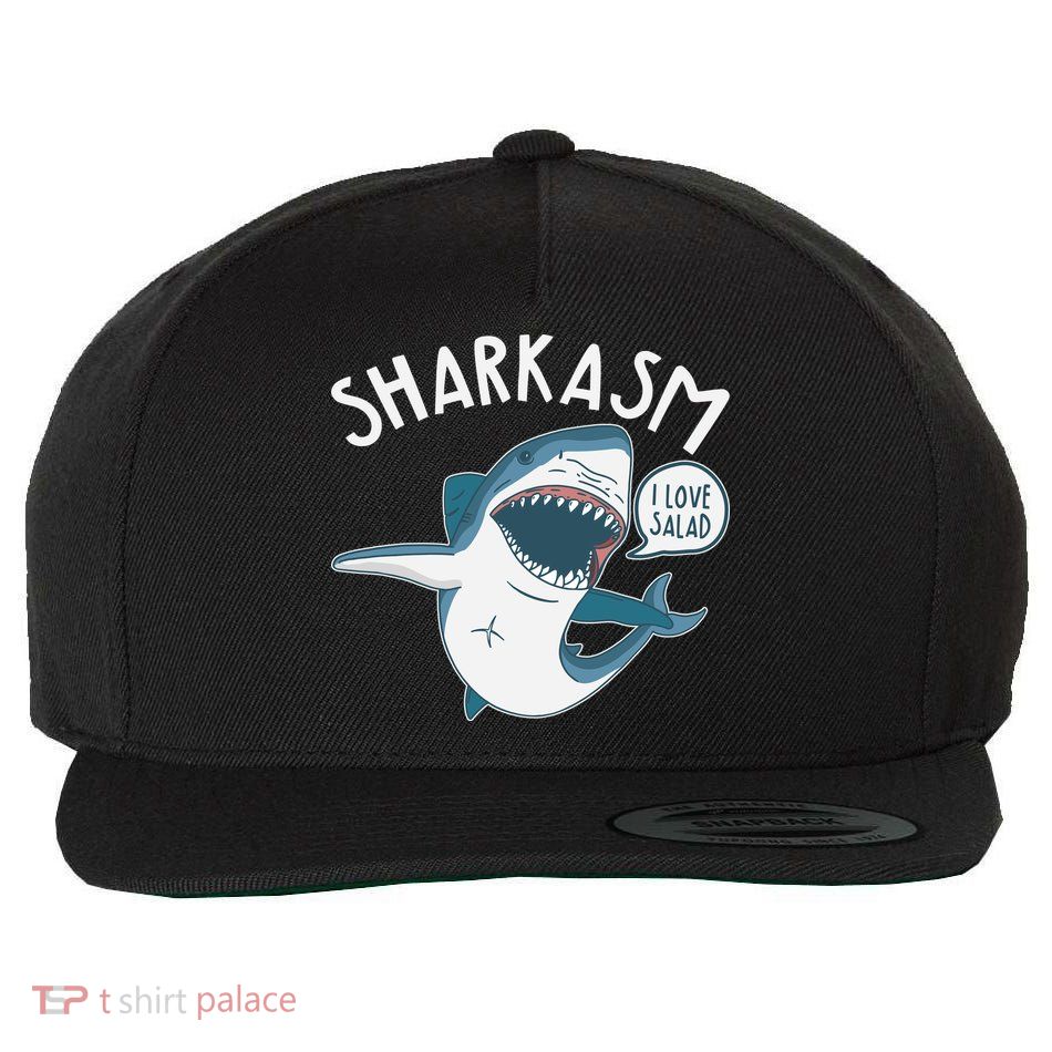 Funny Sharkasm Shark Sarcasm Wool Snapback Cap