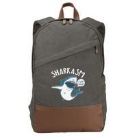 Funny Sharkasm Shark Sarcasm Cotton Canvas Backpack