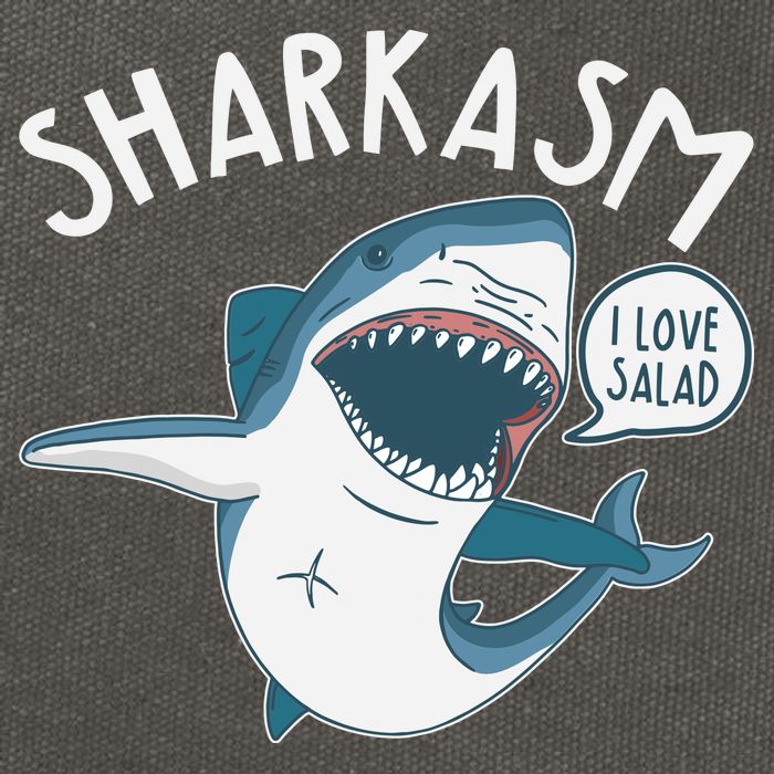 Funny Sharkasm Shark Sarcasm Cotton Canvas Backpack