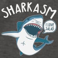 Funny Sharkasm Shark Sarcasm Vector Backpack