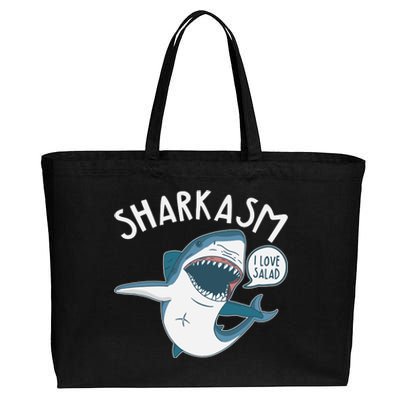 Funny Sharkasm Shark Sarcasm Cotton Canvas Jumbo Tote