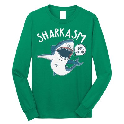 Funny Sharkasm Shark Sarcasm Long Sleeve Shirt