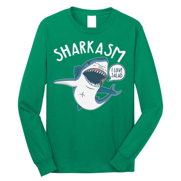Funny Sharkasm Shark Sarcasm Long Sleeve Shirt