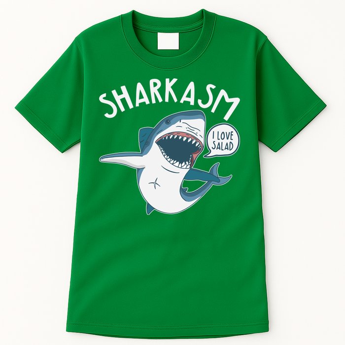 Funny Sharkasm Shark Sarcasm Tall T-Shirt