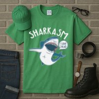 Funny Sharkasm Shark Sarcasm Tall T-Shirt