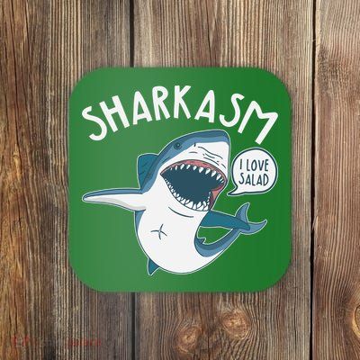 Funny Sharkasm Shark Sarcasm Coaster
