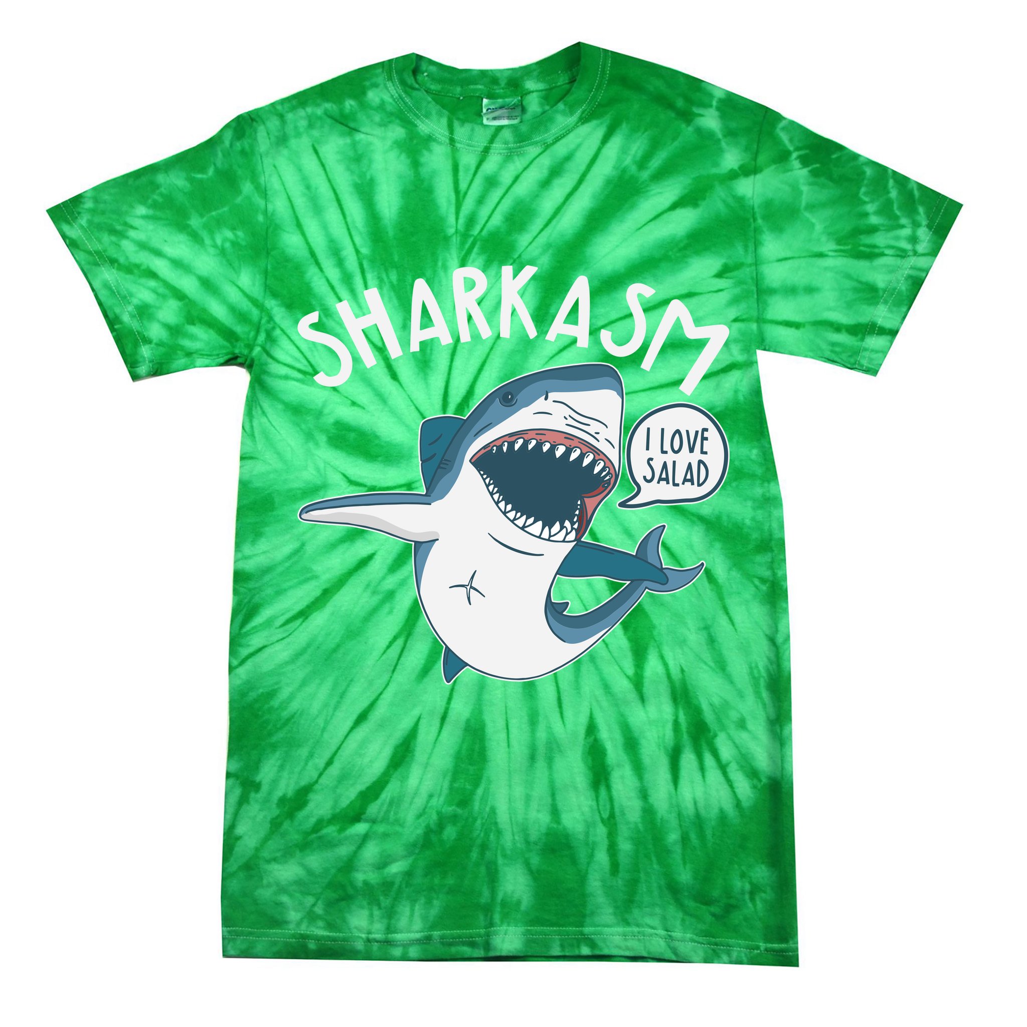 Funny Sharkasm Shark Sarcasm Tie-Dye T-Shirt