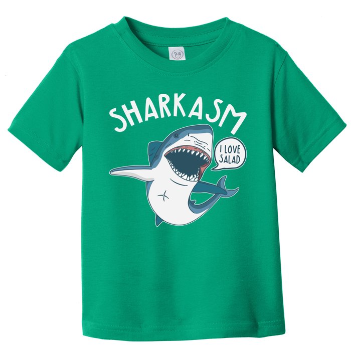 Funny Sharkasm Shark Sarcasm Toddler T-Shirt