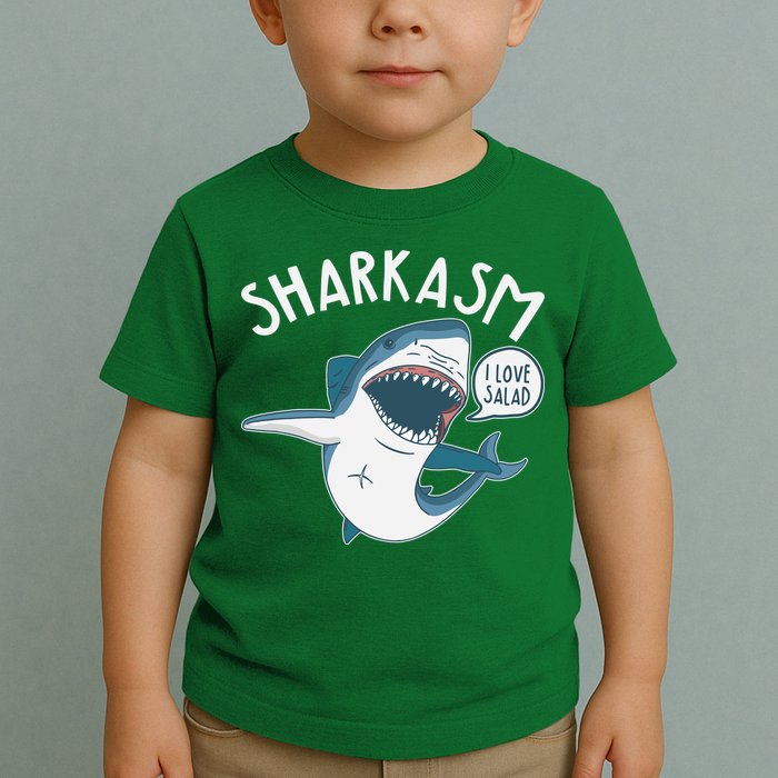 Funny Sharkasm Shark Sarcasm Toddler T-Shirt