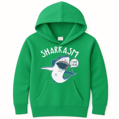 Funny Sharkasm Shark Sarcasm Kids Hoodie