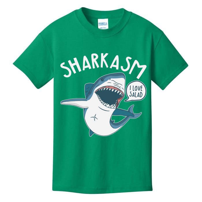 Funny Sharkasm Shark Sarcasm Kids T-Shirt