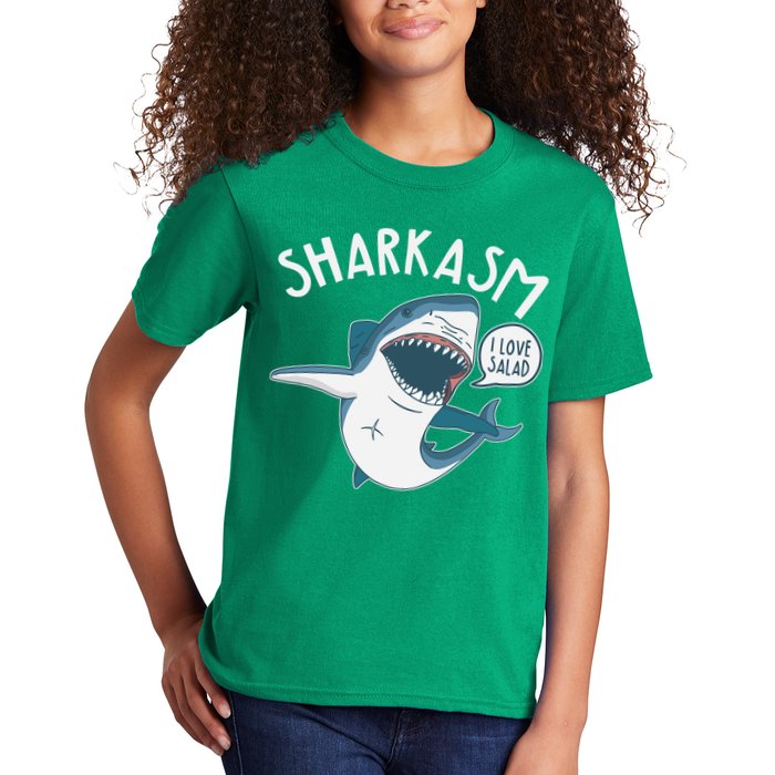 Funny Sharkasm Shark Sarcasm Kids T-Shirt