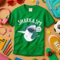 Funny Sharkasm Shark Sarcasm Kids T-Shirt