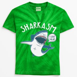 Funny Sharkasm Shark Sarcasm Kids Tie-Dye T-Shirt