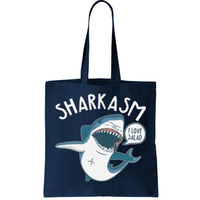 Funny Sharkasm Shark Sarcasm Tote Bag