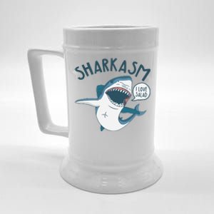 Funny Sharkasm Shark Sarcasm Beer Stein