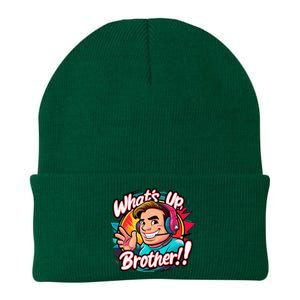 Funny Sketch Streamer Whats Up Brother Radio Knit Cap Winter Beanie