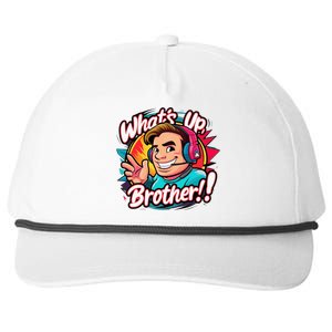 Funny Sketch Streamer Whats Up Brother Radio Snapback Five-Panel Rope Hat