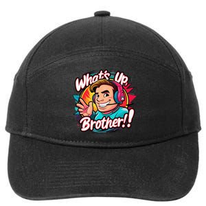 Funny Sketch Streamer Whats Up Brother Radio 7-Panel Snapback Hat