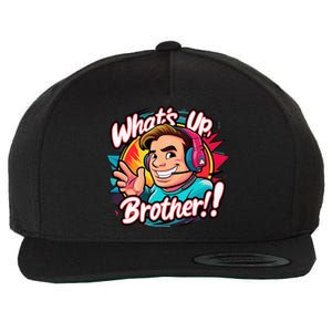 Funny Sketch Streamer Whats Up Brother Radio Wool Snapback Cap