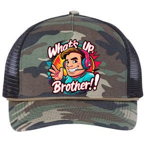 Funny Sketch Streamer Whats Up Brother Radio Retro Rope Trucker Hat Cap