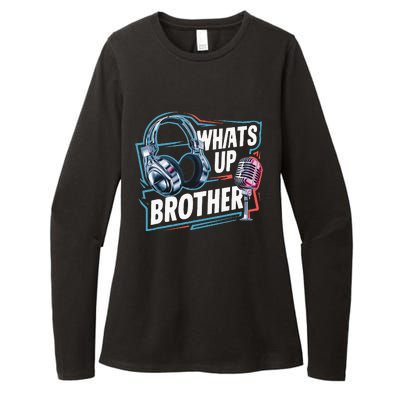 Funny Sketch Streamer Whats Up Brother Radio Womens CVC Long Sleeve Shirt