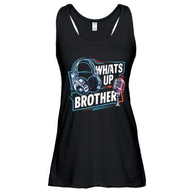 Funny Sketch Streamer Whats Up Brother Radio Ladies Essential Flowy Tank