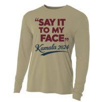 Funny Saying Say It To My Face Harris Presidential 2024 Cooling Performance Long Sleeve Crew