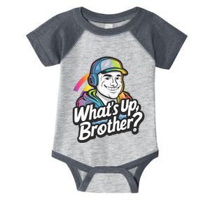 Funny Sketch Streamer Whats Up Brother Radio Infant Baby Jersey Bodysuit