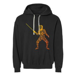 Fencing Sports Symbols Swords Epee Fencer Garment-Dyed Fleece Hoodie