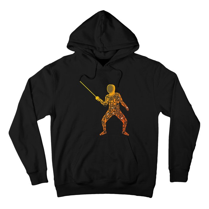 Fencing Sports Symbols Swords Epee Fencer Hoodie