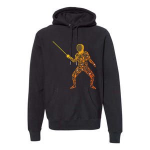 Fencing Sports Symbols Swords Epee Fencer Premium Hoodie