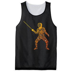 Fencing Sports Symbols Swords Epee Fencer Mesh Reversible Basketball Jersey Tank