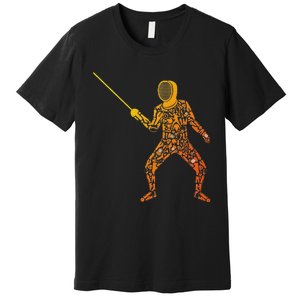 Fencing Sports Symbols Swords Epee Fencer Premium T-Shirt