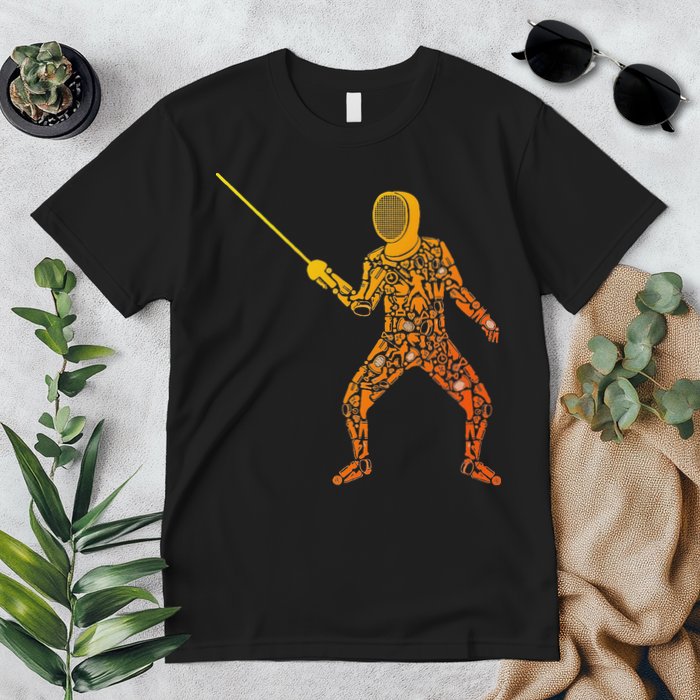 Fencing Sports Symbols Swords Epee Fencer Premium T-Shirt