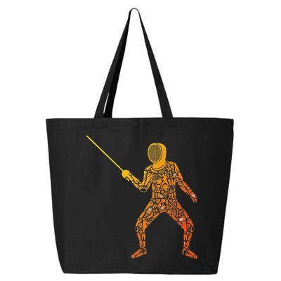Fencing Sports Symbols Swords Epee Fencer 25L Jumbo Tote
