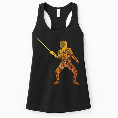 Fencing Sports Symbols Swords Epee Fencer Womens Tank Top