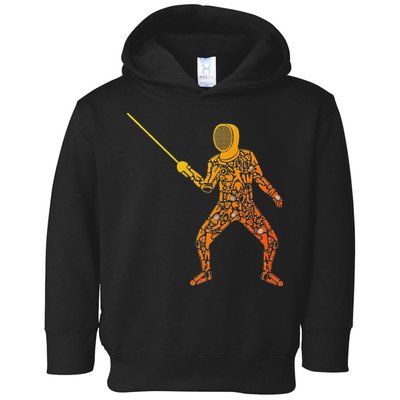 Fencing Sports Symbols Swords Epee Fencer Toddler Hoodie