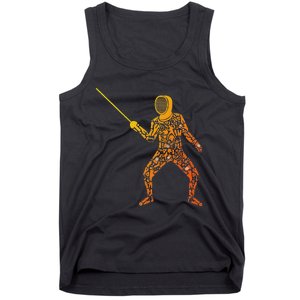 Fencing Sports Symbols Swords Epee Fencer Tank Top