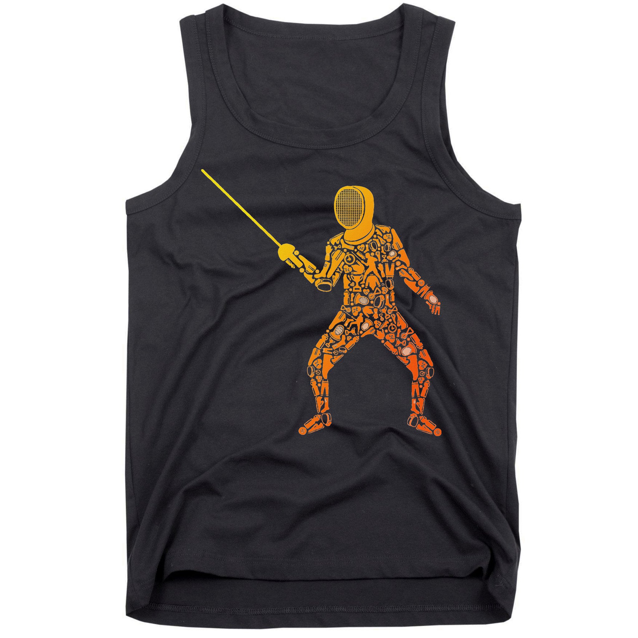 Fencing Sports Symbols Swords Epee Fencer Tank Top