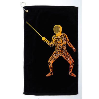 Fencing Sports Symbols Swords Epee Fencer Golf Towel