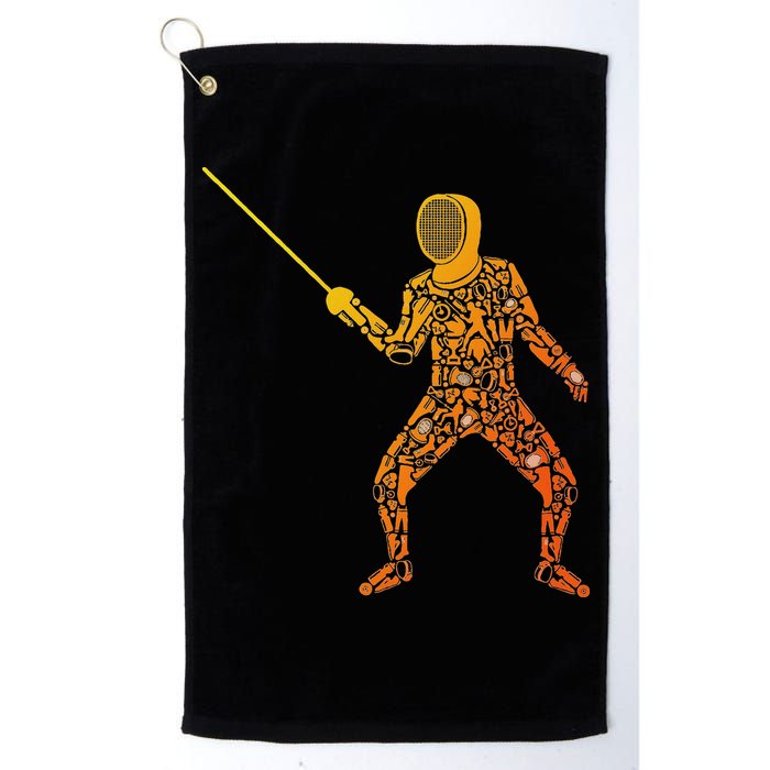 Fencing Sports Symbols Swords Epee Fencer Golf Towel