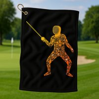 Fencing Sports Symbols Swords Epee Fencer Golf Towel