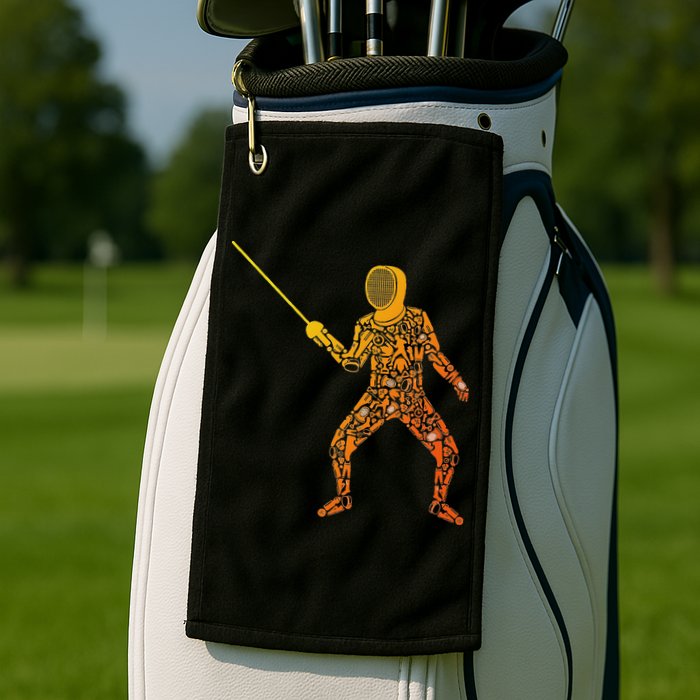Fencing Sports Symbols Swords Epee Fencer Golf Towel