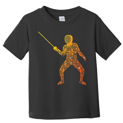 Fencing Sports Symbols Swords Epee Fencer Toddler T-Shirt